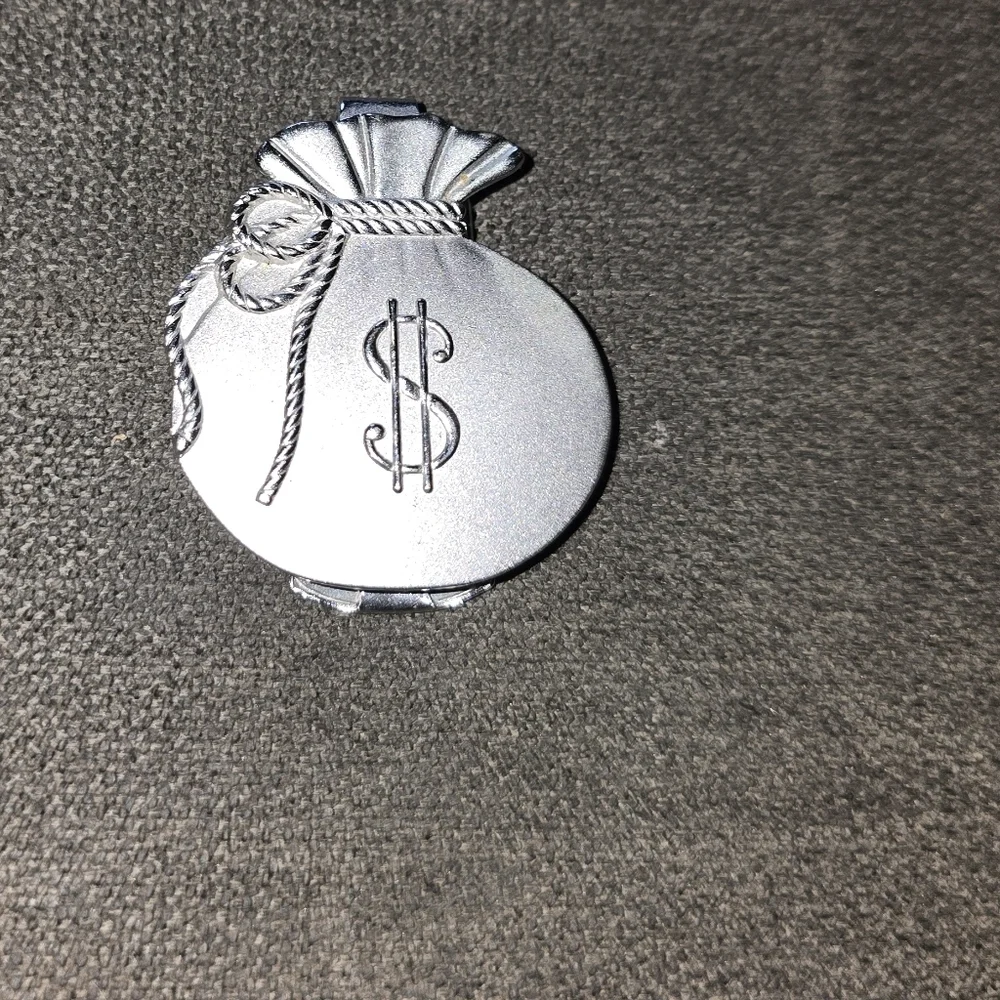 Anson Silver plated Money bag money clip.